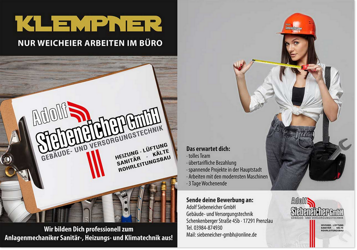 Stellenangebote Ausbildung Siebeneicher GmbH
